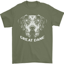 Great Dane Dog Mens T-Shirt 100% Cotton Military Green