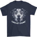 Great Dane Dog Mens T-Shirt 100% Cotton Navy Blue