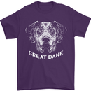 Great Dane Dog Mens T-Shirt 100% Cotton Purple