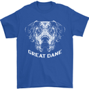 Great Dane Dog Mens T-Shirt 100% Cotton Royal Blue