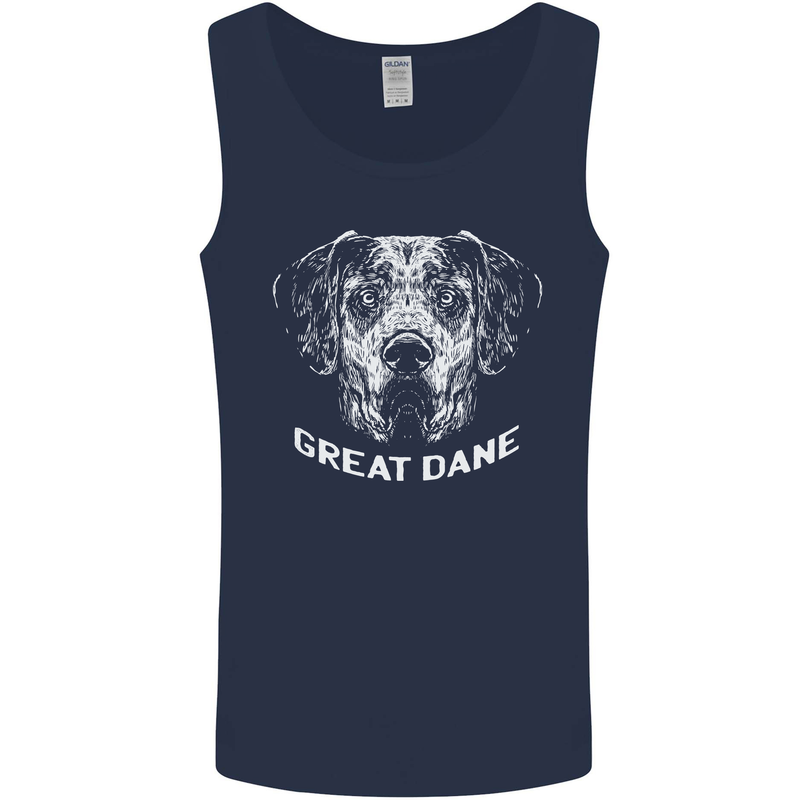 Great Dane Dog Mens Vest Tank Top Navy Blue