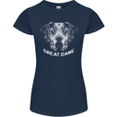 Great Dane Dog Womens Petite Cut T-Shirt Navy Blue