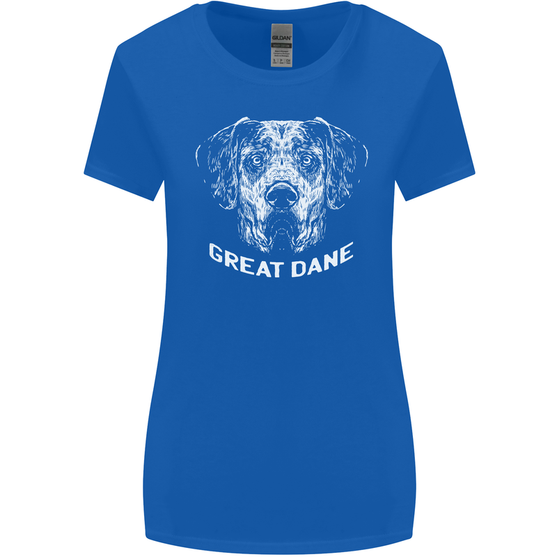 Great Dane Dog Womens Wider Cut T-Shirt Royal Blue