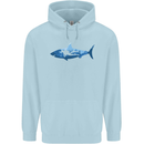 Great White Shark Scuba Diver Diving Childrens Kids Hoodie Light Blue