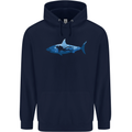 Great White Shark Scuba Diver Diving Childrens Kids Hoodie Navy Blue