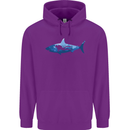 Great White Shark Scuba Diver Diving Childrens Kids Hoodie Purple