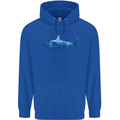 Great White Shark Scuba Diver Diving Childrens Kids Hoodie Royal Blue