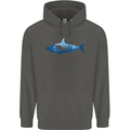 Great White Shark Scuba Diver Diving Childrens Kids Hoodie Storm Grey