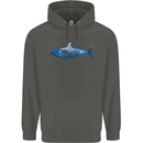 Great White Shark Scuba Diver Diving Childrens Kids Hoodie Storm Grey