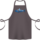 Great White Shark Scuba Diver Diving Cotton Apron 100% Organic Dark Grey