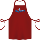 Great White Shark Scuba Diver Diving Cotton Apron 100% Organic Maroon
