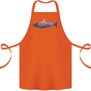 Great White Shark Scuba Diver Diving Cotton Apron 100% Organic Orange