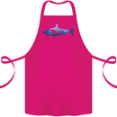 Great White Shark Scuba Diver Diving Cotton Apron 100% Organic Pink