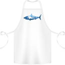 Great White Shark Scuba Diver Diving Cotton Apron 100% Organic White
