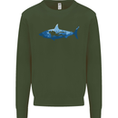 Great White Shark Scuba Diver Diving Kids Sweatshirt Jumper Forest Green