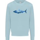 Great White Shark Scuba Diver Diving Kids Sweatshirt Jumper Light Blue