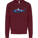 Great White Shark Scuba Diver Diving Kids Sweatshirt Jumper Maroon