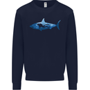 Great White Shark Scuba Diver Diving Kids Sweatshirt Jumper Navy Blue