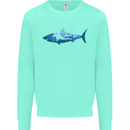Great White Shark Scuba Diver Diving Kids Sweatshirt Jumper Peppermint