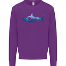 Great White Shark Scuba Diver Diving Kids Sweatshirt Jumper Purple