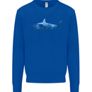 Great White Shark Scuba Diver Diving Kids Sweatshirt Jumper Royal Blue