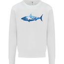 Great White Shark Scuba Diver Diving Kids Sweatshirt Jumper White