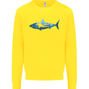 Great White Shark Scuba Diver Diving Kids Sweatshirt Jumper Yellow