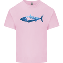 Great White Shark Scuba Diver Diving Kids T-Shirt Childrens Light Pink