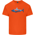 Great White Shark Scuba Diver Diving Kids T-Shirt Childrens Orange