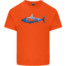 Great White Shark Scuba Diver Diving Kids T-Shirt Childrens Orange