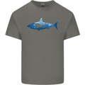 Great White Shark Scuba Diver Diving Mens Cotton T-Shirt Tee Top Charcoal