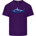 Great White Shark Scuba Diver Diving Mens Cotton T-Shirt Tee Top Purple