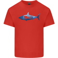 Great White Shark Scuba Diver Diving Mens Cotton T-Shirt Tee Top Red