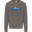 Great White Shark Scuba Diver Diving Mens Sweatshirt Jumper Charcoal