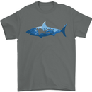 Great White Shark Scuba Diver Diving Mens T-Shirt 100% Cotton Charcoal