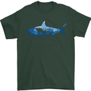 Great White Shark Scuba Diver Diving Mens T-Shirt 100% Cotton Forest Green