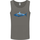 Great White Shark Scuba Diver Diving Mens Vest Tank Top Charcoal