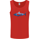 Great White Shark Scuba Diver Diving Mens Vest Tank Top Red