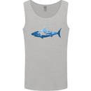 Great White Shark Scuba Diver Diving Mens Vest Tank Top Sports Grey