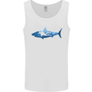 Great White Shark Scuba Diver Diving Mens Vest Tank Top White