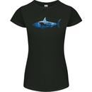 Great White Shark Scuba Diver Diving Womens Petite Cut T-Shirt Black