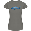 Great White Shark Scuba Diver Diving Womens Petite Cut T-Shirt Charcoal