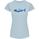 Great White Shark Scuba Diver Diving Womens Petite Cut T-Shirt Light Blue