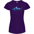 Great White Shark Scuba Diver Diving Womens Petite Cut T-Shirt Purple