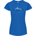 Great White Shark Scuba Diver Diving Womens Petite Cut T-Shirt Royal Blue