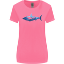 Great White Shark Scuba Diver Diving Womens Wider Cut T-Shirt Azalea