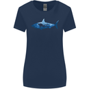 Great White Shark Scuba Diver Diving Womens Wider Cut T-Shirt Navy Blue