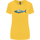 Great White Shark Scuba Diver Diving Womens Wider Cut T-Shirt Yellow