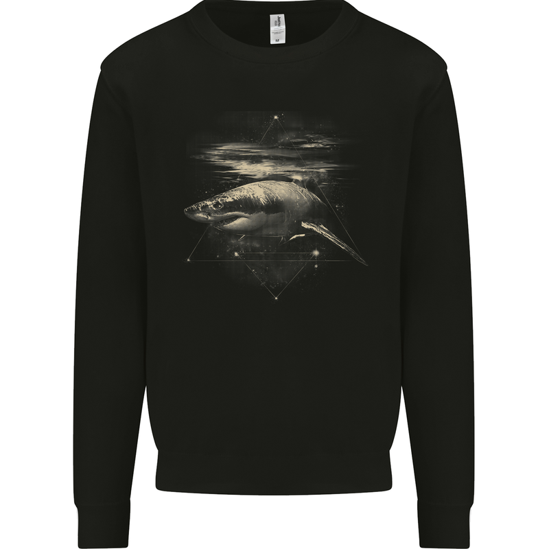 Great White Shark Scuba Diving Diver Kids Sweatshirt Jumper Black