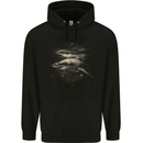 Great White Shark Scuba Diving Diver Mens 80% Cotton Hoodie Black